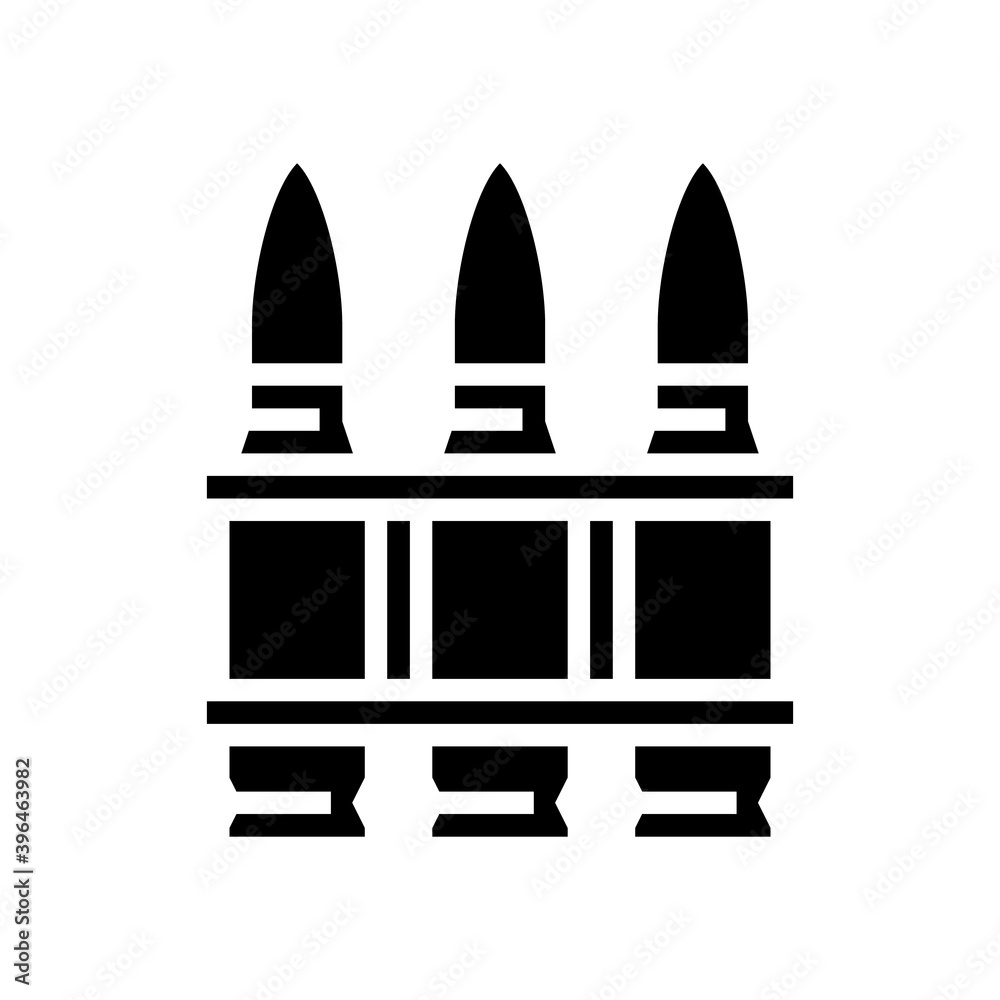 cartridge clip glyph icon vector. cartridge clip sign. isolated contour symbol black illustration cartridge clip glyph icon vector. cartridge clip sign. isolated contour symbol black illustration