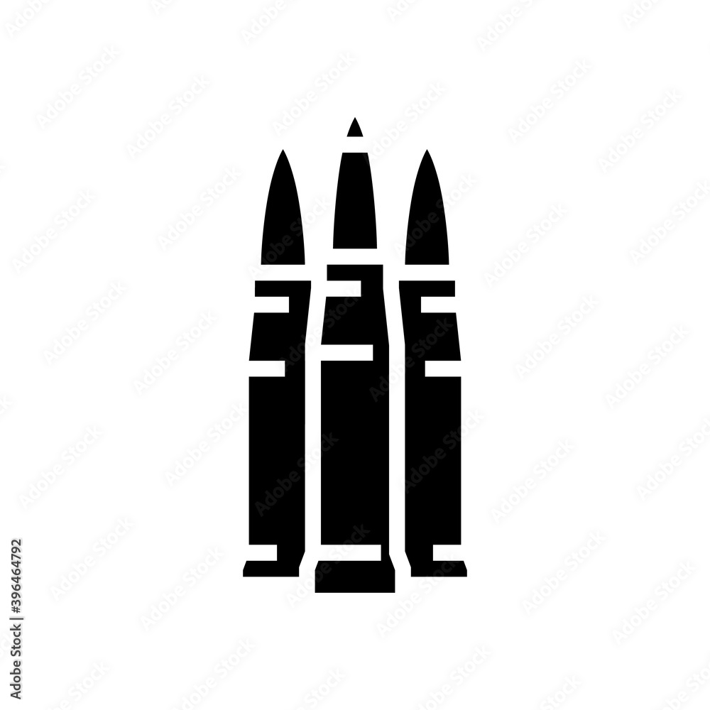 armor piercing bullets glyph icon vector. armor piercing bullets sign. isolated contour symbol black illustration armor piercing bullets glyph icon vector. armor piercing bullets sign. isolated contour symbol black illustration