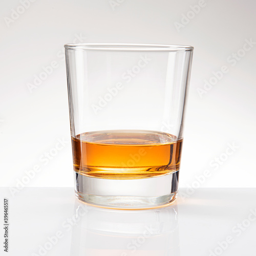 Whiskey served neat in a glass