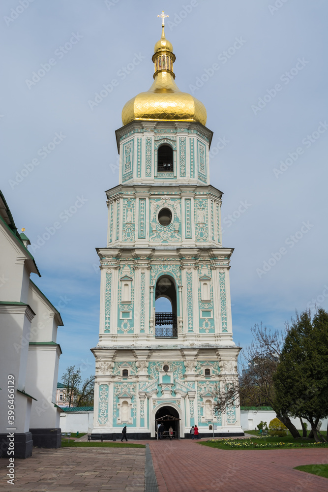 Building of Bell Tower in Saint Sophia's Cathedral Kiev in Ukraine, an outstanding architectural monument of Kievan Rus