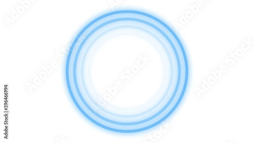 Glowing blue circle, shines and fades. Circle Loading icon loop out animation with wihite background. photo