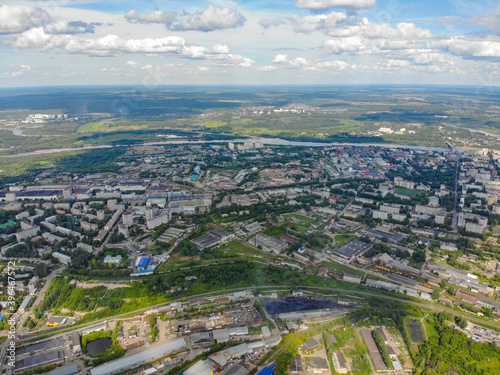 View from a height of 500 m to the city of Kirov  Russia 