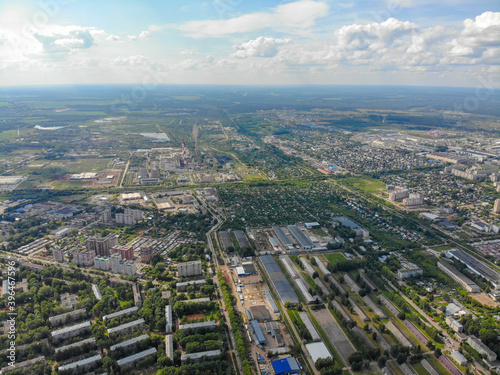 View from a height of 500 m to the city of Kirov (Russia)