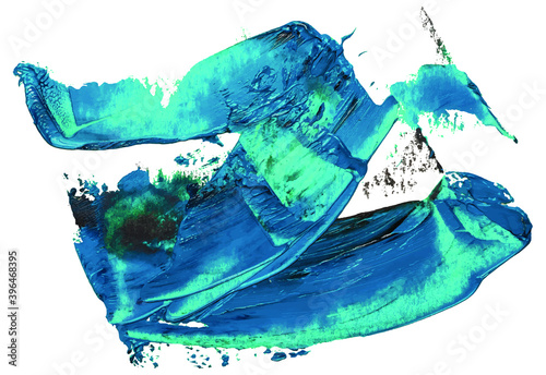 Hand drawn isolated oil paintbrush stripe zig zag template with deep dirty turquoise color and esp 10 vector illustration.