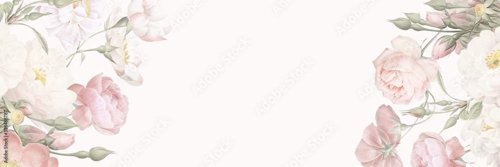 Obraz premium Blank elegant floral banner design