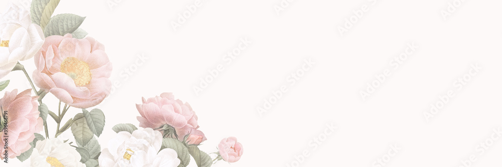 Blank elegant floral banner design