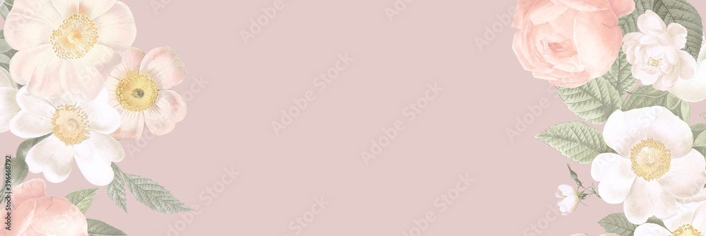 Blank elegant floral banner design