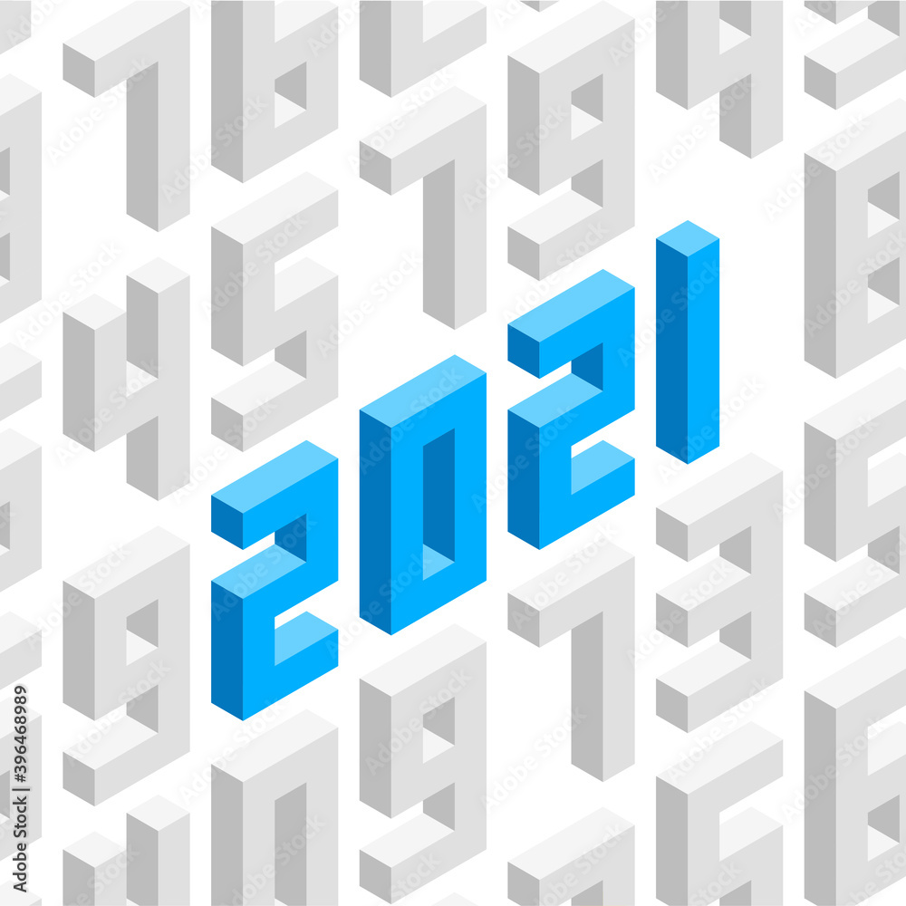 isometric 2021 sign illustration with bunch of random number background isometric 2021 sign illustration with bunch of random number background