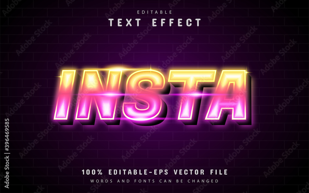 Modern colorful neon text effect Modern colorful neon text effect