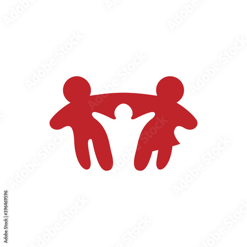 parent and kid logo vector icon illustration