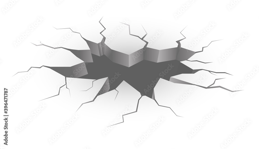Vector realistic crack in earth. Vector realistic crack in earth.