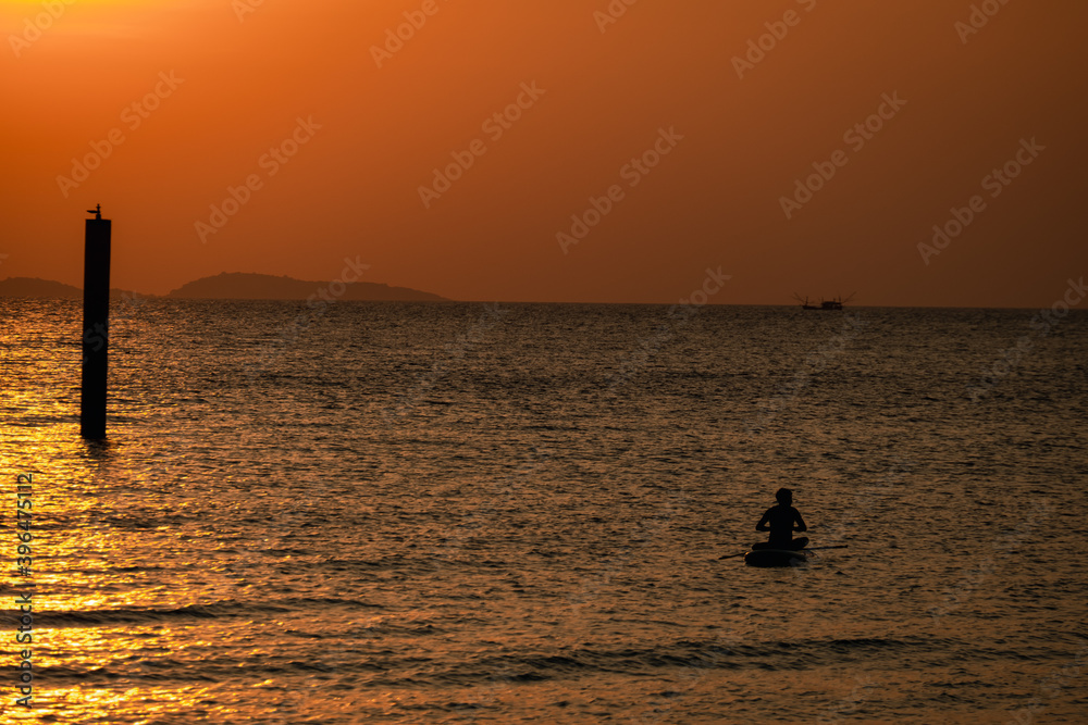 Beautiful sunset sea beach view evening time Beautiful sunset sea beach view evening time