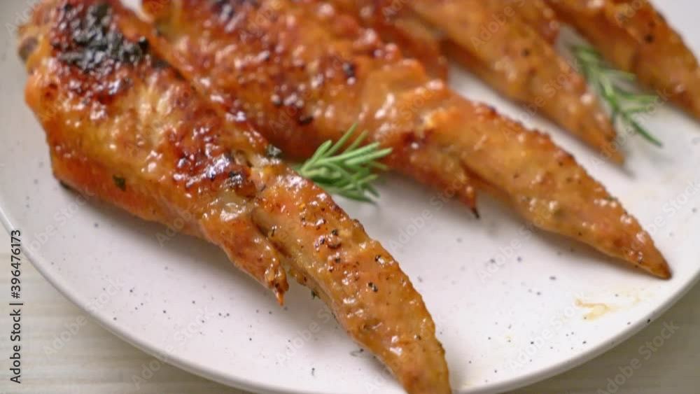 grilled or barbecue chicken wings skewer grilled or barbecue chicken wings skewer