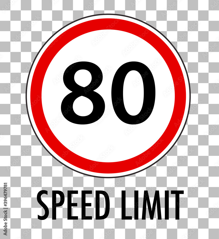 Red traffic sign on transparent background Red traffic sign on transparent background