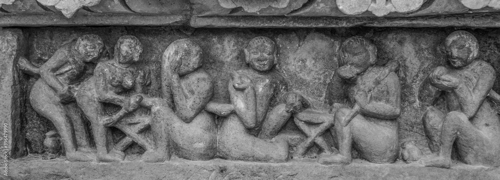 Sculptures from Khajuraho Temples in Madhya Pradesh India