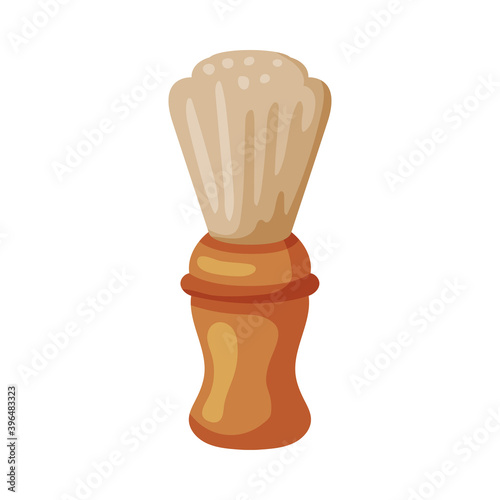 Shave Brush Tool, Barber Supplies for Professional Shaving Cartoon Style Vector Illustration