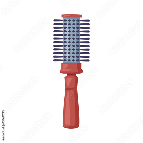Hair Brush Hairdresser Tool, Barber Supplies for Styling Cartoon Style Vector Illustration