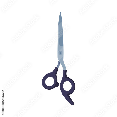 Scissors Hairdresser Tool for Professional Haircut Cartoon Style Vector Illustration
