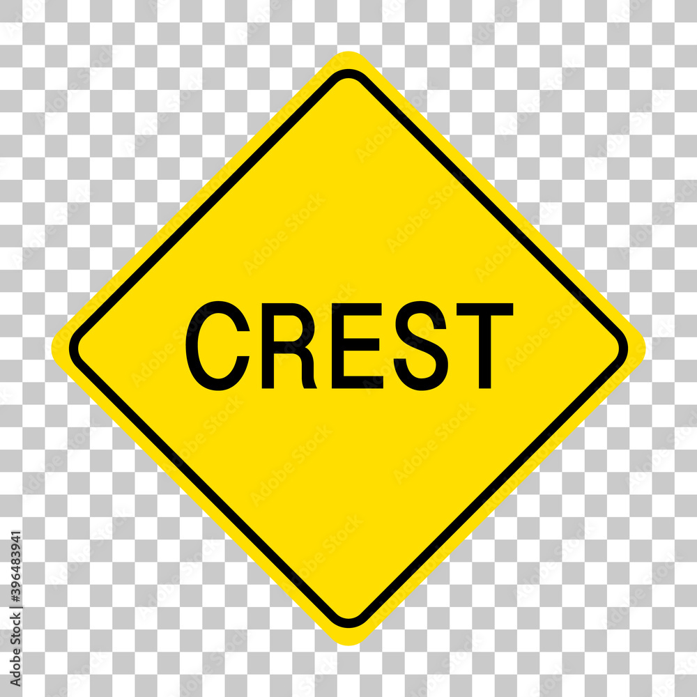 Crest road sign isolated on transparent background Crest road sign isolated on transparent background