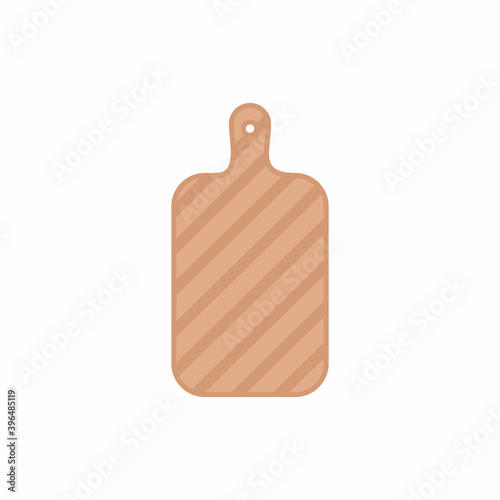 Cutting board for the kitchen. Cooking process, recipe, meal prep concepts. Isolated icon of kitchen tool on white background. Flat design modern vector illustration