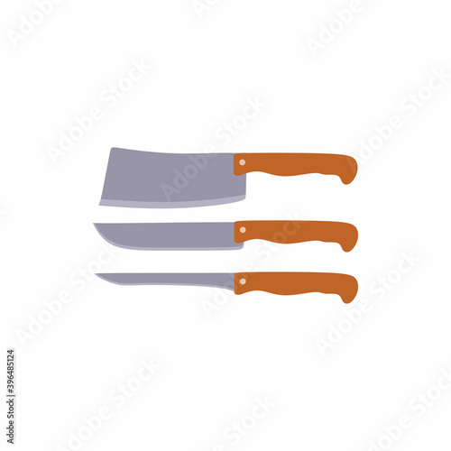 Knives isolated on blue bac...