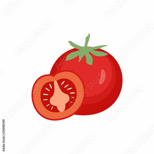 Tomato icon in flat style. ...