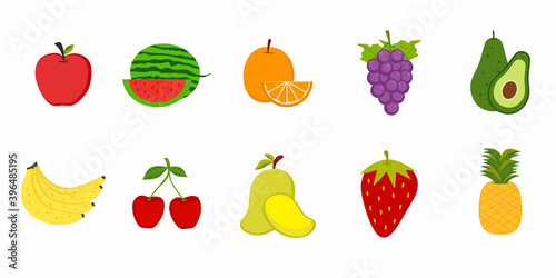 Fruit icon set. Vitamin foo...
