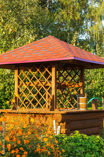 Decorative wooden water well