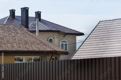 various roofs of houses