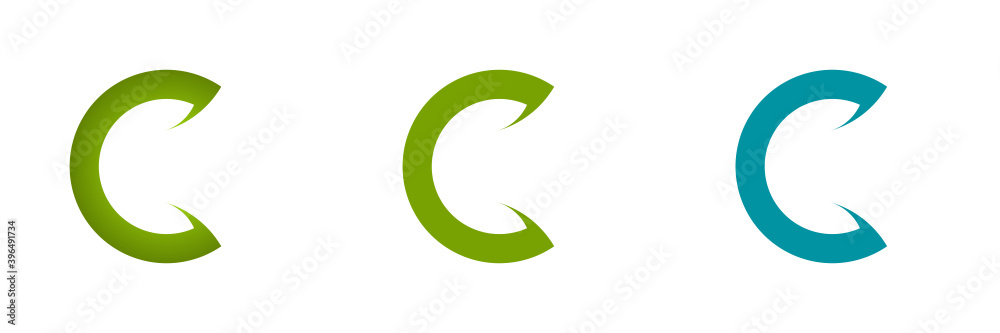 C letter and leaf logo illustration design template C letter and leaf logo illustration design template
