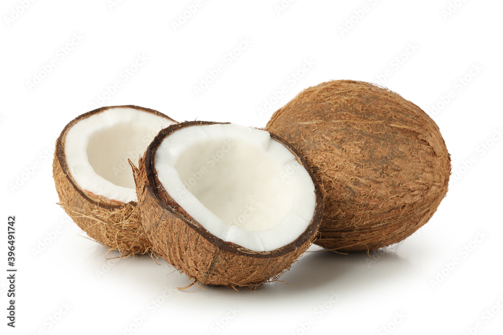 Fresh tasty coconut isolated on white background
