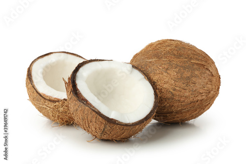 Fresh tasty coconut isolated on white background