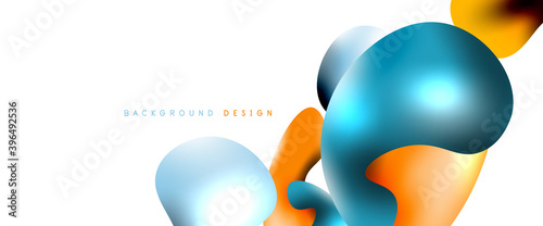 Bubbles abstract background. Liquid splashes on white vector template