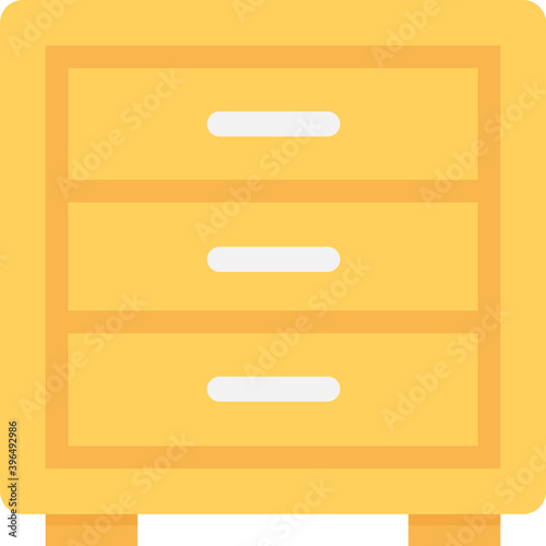 
Chest of Drawers Flat Vector Icon
