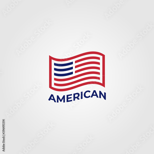 american flag vector symbol minimalist illustration design
