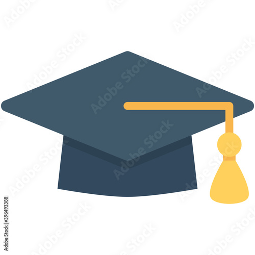 
Mortarboard Flat Vector Icon
