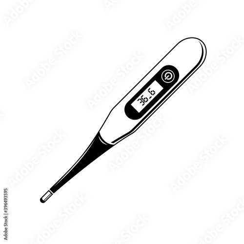 vector digital thermometer on isolation with white background