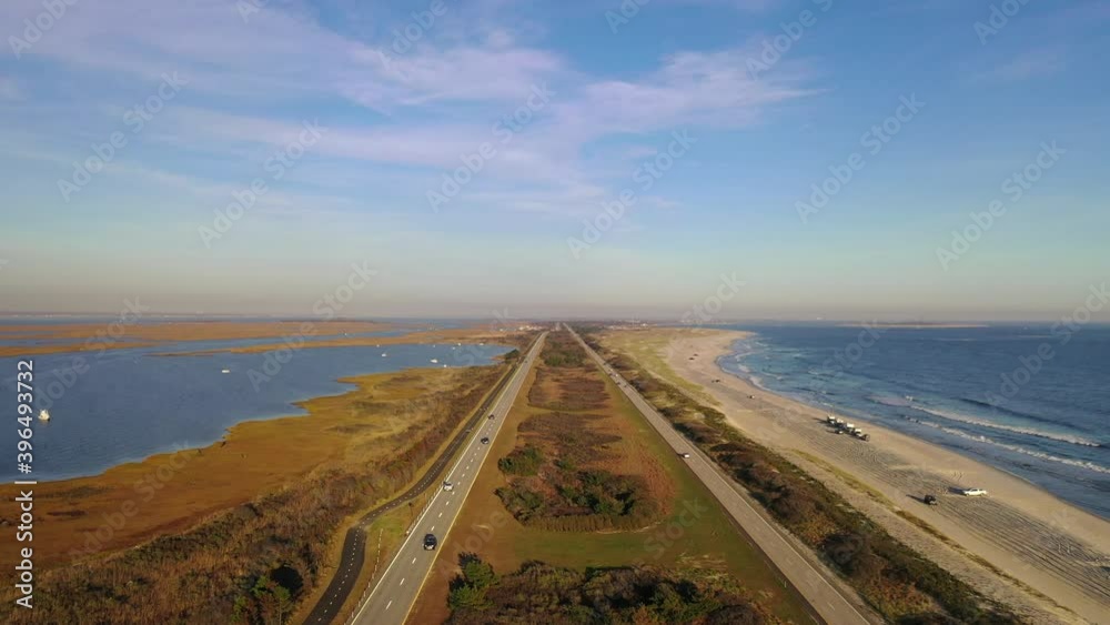 Scenic Aerial View of the Gilgo Beach and the Ocean Parkway Scenic Aerial View of the Gilgo Beach and the Ocean Parkway