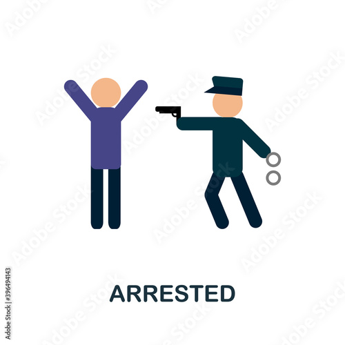 Arrested flat icon. Simple element from protest collection. Creative Arrested icon for web design, templates, infographics and more