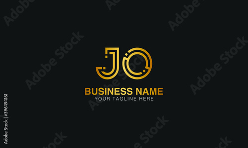 JO J O initial based letter typography logo design vector