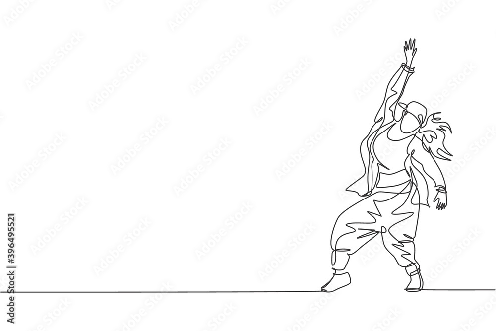 Premium Vector  Continuous line drawing of a contemporary hiphop