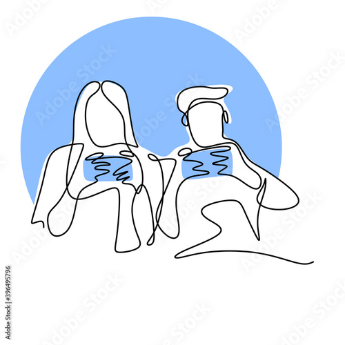 Continuous line drawing of ...