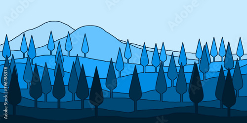 decorative pine forests view