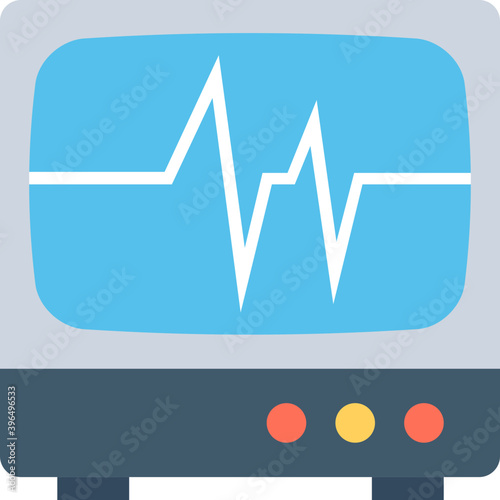 
Ecg Machine Flat Vector Icon
