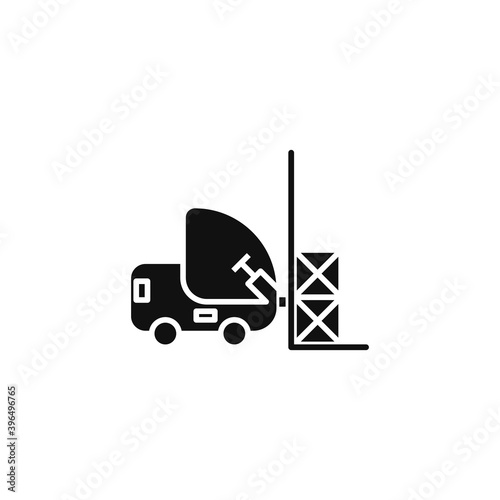 Forklift icon for your website, logo, app, UI, product print. Forklift concept flat Silhouette vector illustration icon