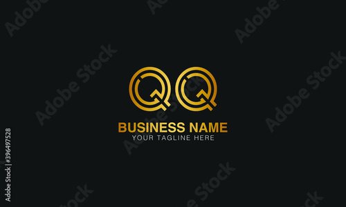 QQ Q initial based letter typography logo design vector