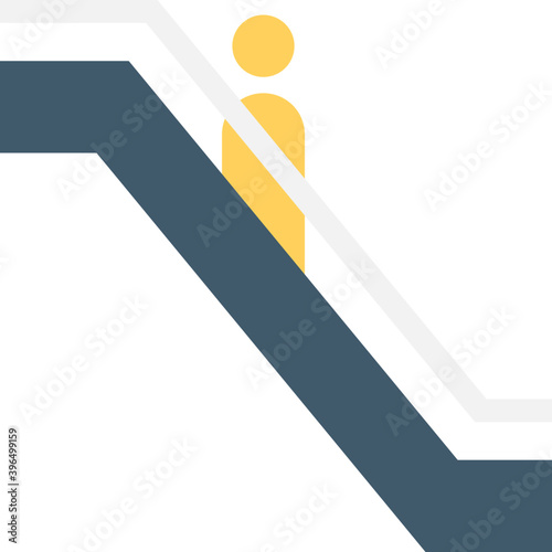 
Escalator Flat Vector Icon 
