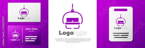 Logotype Ski lift icon isolated on white background. Logo design template element. Vector.