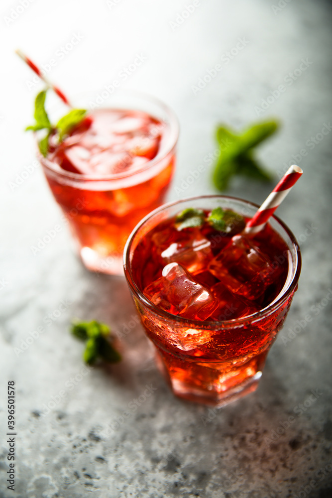 Delicious homemade berry lemonade with fresh mint Delicious homemade berry lemonade with fresh mint