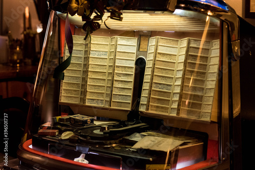 Jukebox in village bar, , Zagorochoria, Epirus, Greece